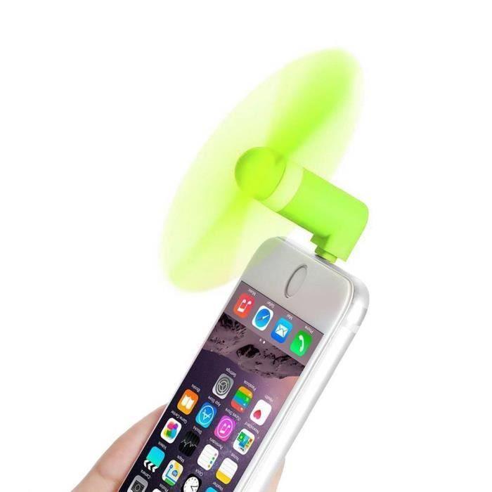 Mini ventilateur - Apple - Portable - USB - Vert - Diamètre 8,5 cm