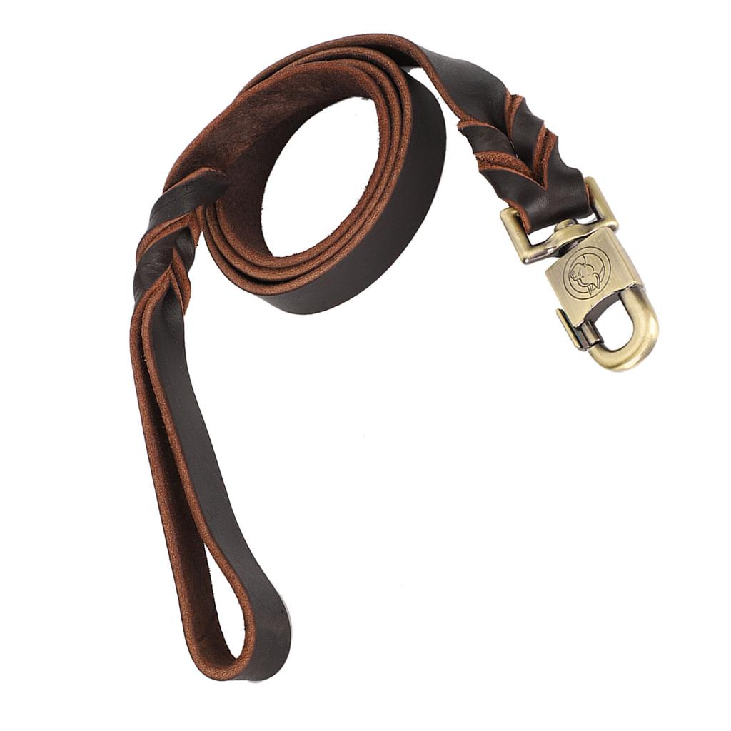 1pc Soft Leather Dog Collar & Leash In Braided Pet Chain (2.5 X 150cm)