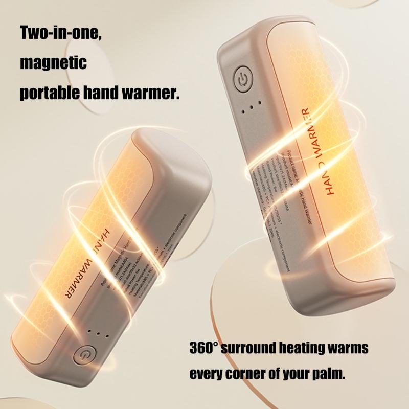 Portable 3000mAh Split Hands Warmers 3 Second Fast Heating Warmth Magnetic Pair For Commuting And Winter Activity