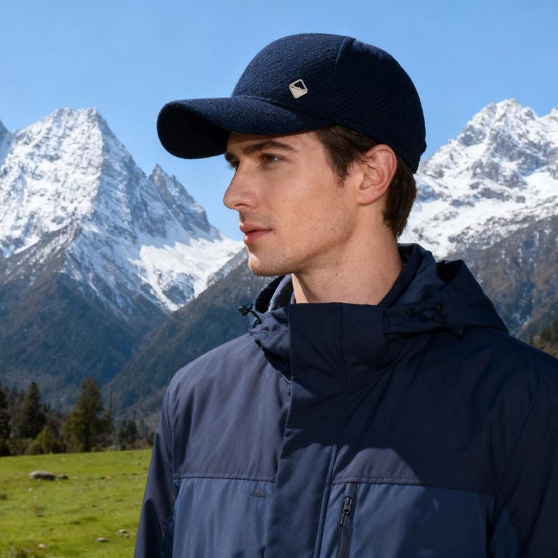 Men's Hat Autumn Winter Middle-Aged Thick Woolen Baseball Cap Windproof Ear Protection Cap for The Elderly Dad Cap