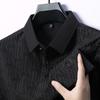 Summer High-end Short Sleeved Polo Shirt for Men's Luxurious Embossed Casual Fashion Comfortable Breathable Cool Top