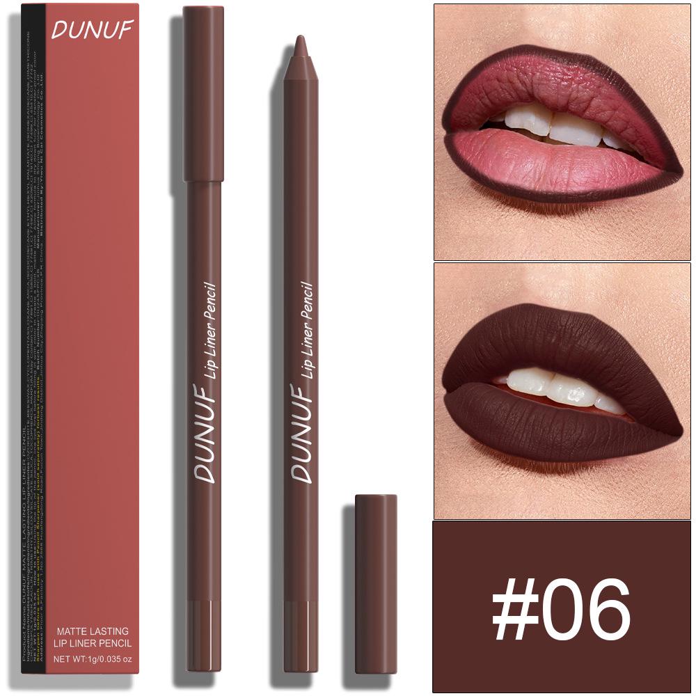 DUNUF 24-Color Waterproof Long-lasting Foam Lip Liner Set