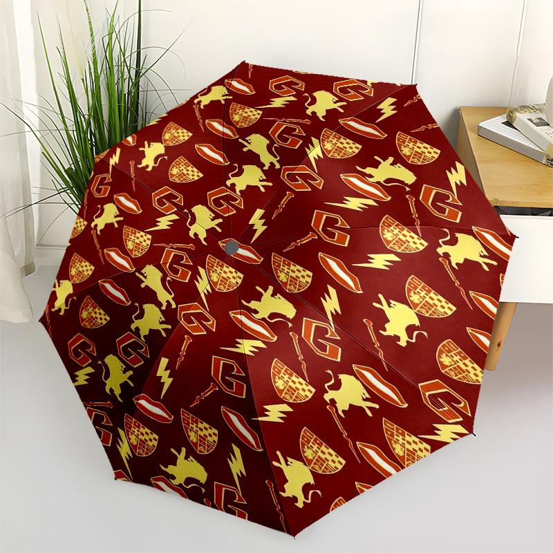 1pc Gryffindor Symbols Pattern Umbrella with Plastic Handle,Suitable for All Seasons Travel Outdoor Multi-functional UmbrellaDCS089