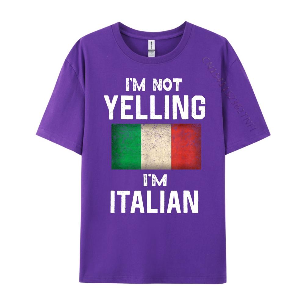 Im Not Yelling Im Italian Funny Italy Flag Graphic T Shirts Men Camisetas De Hombre New Years Eve