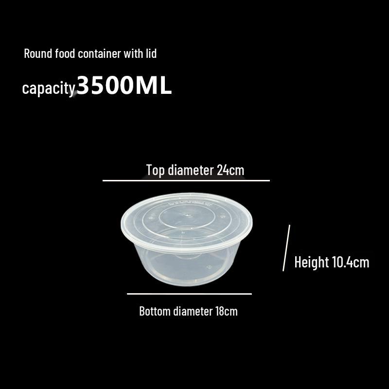Disposable 3500ml Food Containers with Flat Lids