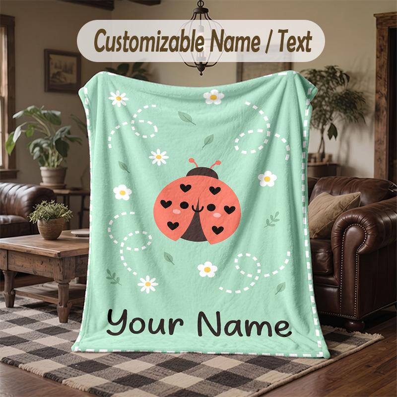 Koi Fish Pond Reflections Theme Throw Blanket Custom Name Text Personalized Blanket Soft Cozy Blanket for Home Sofa Bed