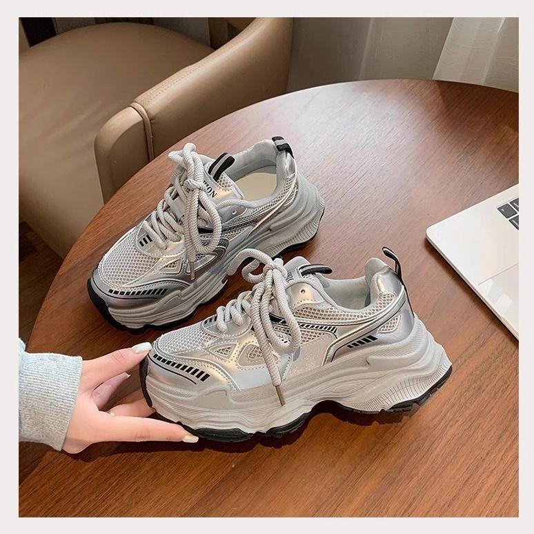 

Стиль кампус, легкая спортивная обувь, женская обувь, новые модели на толстой подошве, не устают весной и летом, удобные для ног, дышащая сетка 35