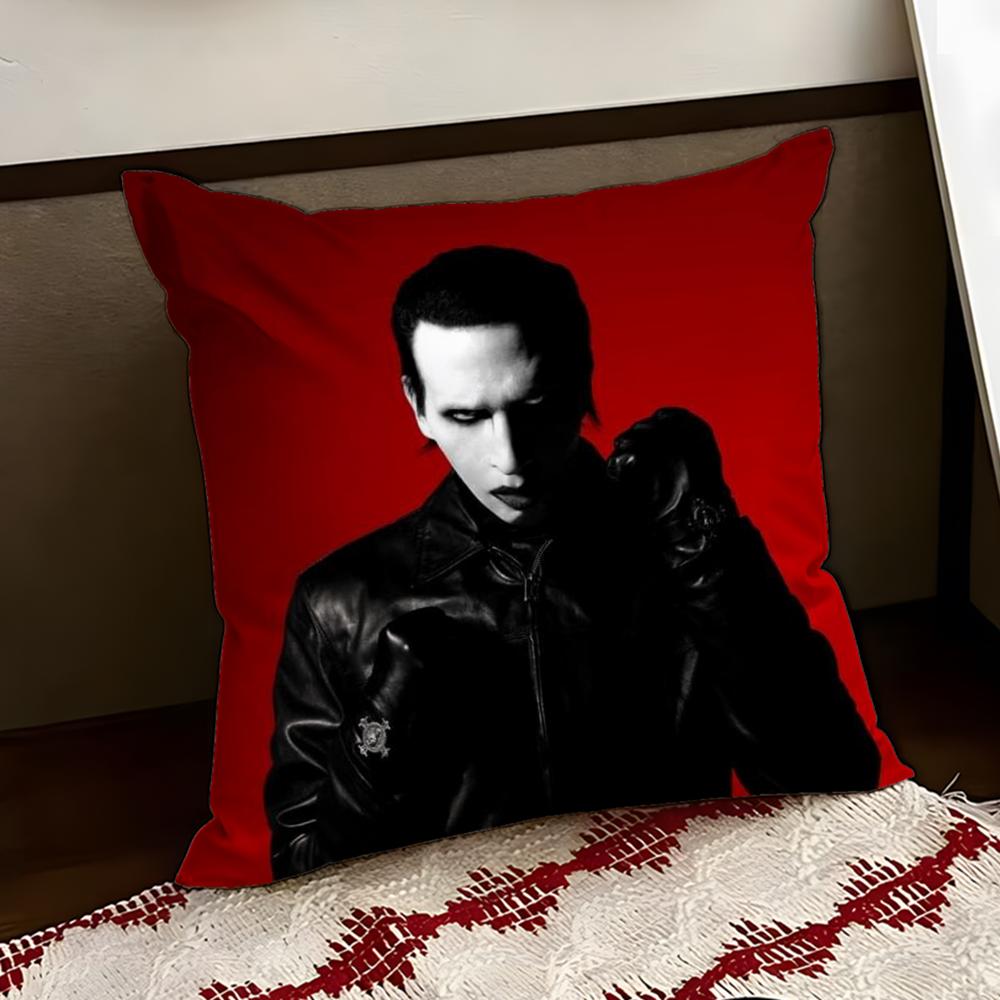 

MMarilyn MManson Cushion Cover Reversible Soft Durable Pillow Cover Home Car MultiScene Use for Daily Comfort 30X30cm