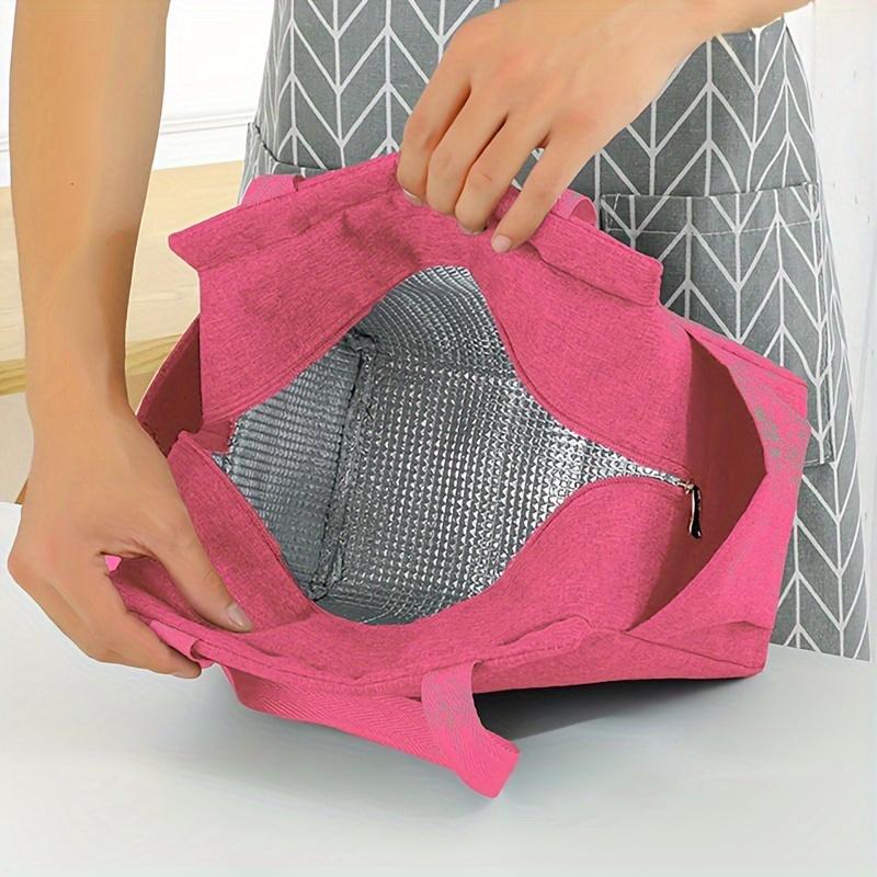A~N Letter Printed Nylon Lunch Bag With Zipper Water-Proof Insulation Bag Ice Bag Suitable For Men and Women's Work Picnic Travel Practical Use
