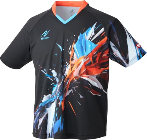 

[Nittaku] Table Tennis Game Shirt, J.T.T.A (Japan Table Tennis Association) Approved, Unisex, Sweat-wicking, Quick-drying, Stretchable, Bright Burst S