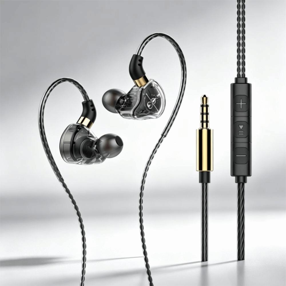 Bass Stereo Type C Wired Earphone HiFi Wired Headset Handsfree Noice Cancelling Earbuds Music