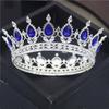Teardrop Rhinestone Circle Princess Round Metal Crown Queen King Birthday Cake Tiaras Hair Jewelry Party Wedding Head Ornaments