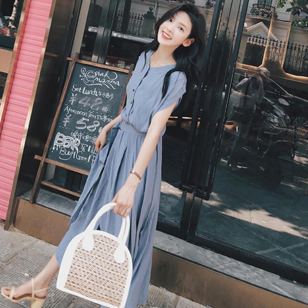 Shirt for Women in their and Elegant Maxi Wedding Slimming Stylish Summer Black [JINJUDUO] Women's Dress, Short-Sleeved Dress, 20s, 30s, 40s, Dress,