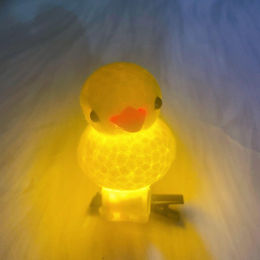 Headdress Little Yellow Duck Glowing Duck Hair Clip Bowknot Kawaii Cartoon 3D Duckbill Clip Cute Spring Hair Hooks Children
