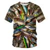 Beautiful Carp Fishing 3D All Over Print Men's T-shirt Summer Harajuku Casual Fashion Short Sleeve Top Sports Outdoor Fishing Enthusiast Clothing