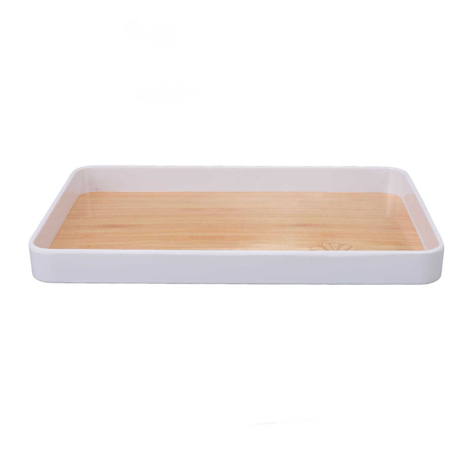 

Rectangular Tray Plastic Stackable Versatile Serving Tray for Documents Books Cosmetics