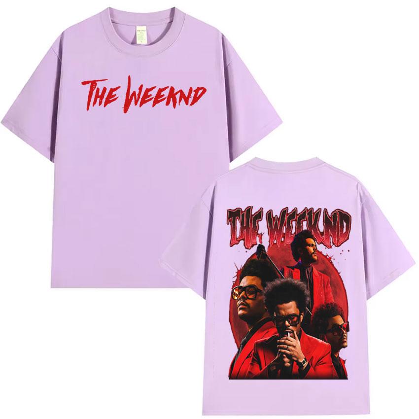 Popový zpěvák Umělec The Weeknd Oboustranný potisk Tričko Pánské oblečení Tričko Estetické Bavlněné Tričko Krátký rukáv Volné Pohodlné Tričko