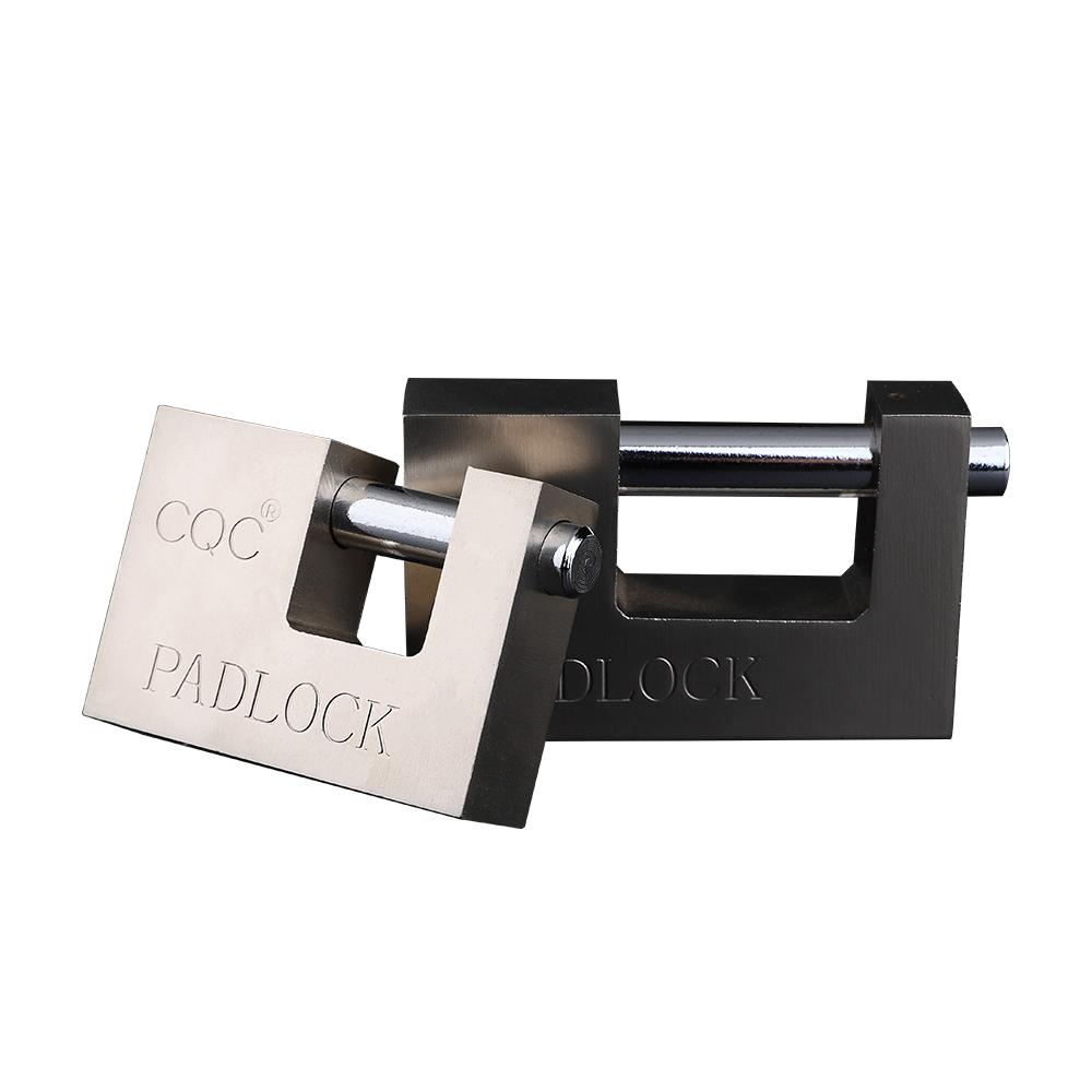 High Security Cylinder Good Quality Stock 80MMRectangular Iron Padlock (White,Key)
