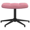 Pink Velvet Relaxation Armchair with Footstool