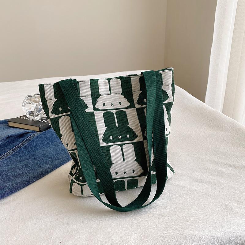 Canvas Bag Female Year of the Rabbit Rabbit Lightweight and Cute Large-capacity Shoulder Bag 2025 Spring and Summer Leisure Shopping Cloth Bag
