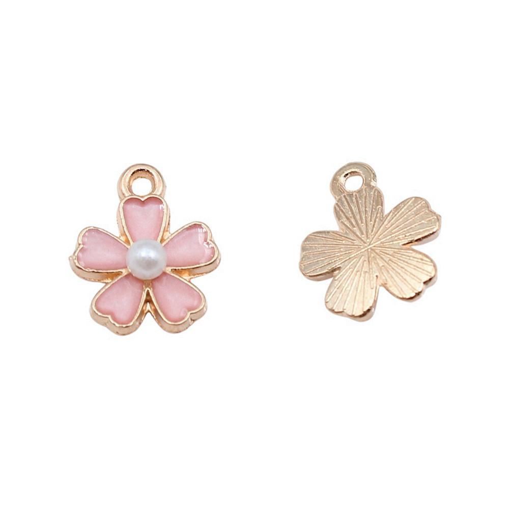 Enamel Charms Multi Color Flower Pendants For Floral Themed Jewelry