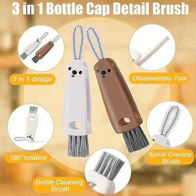 Cleaning Brush For The Of The Bottle Insulation Cup Cover Three In One U-Shaped Cleaning Cup Brush