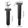 XINMEIWEN 4-Pack Metal Adjustable Furniture Legs, Cabinet Legs, Heavy-Duty Bed Center Frame Slat Support Legs for Table, Bed, Sofa (7.1"-12"), Black