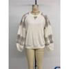 Women's Patchwork Plaid Long Sleeve Hoodie - Casual Autumn/Winter 2026 Loose Fit Base Top