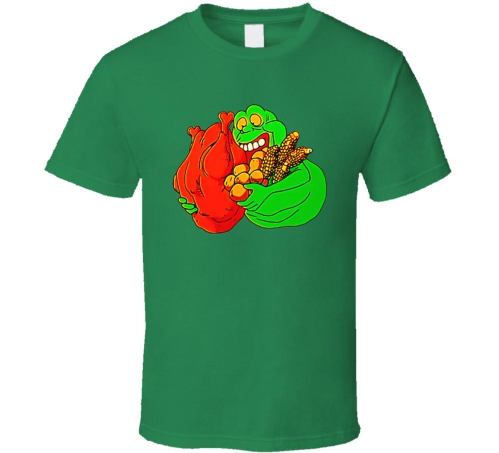 Ghostbusters Slimer Thanksgiving Feast T Shirt L