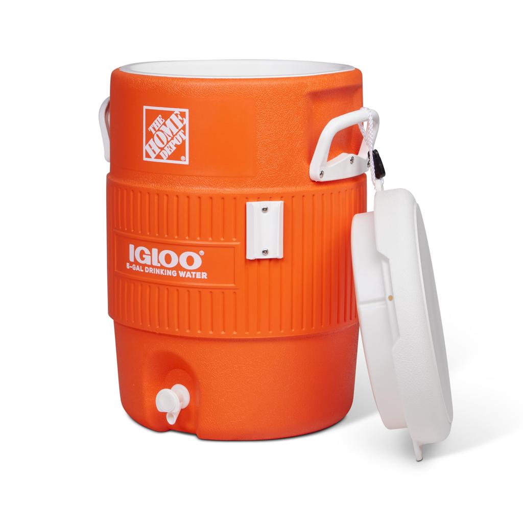 Igloo 5 Gallon Seat Top Water Jug (18.9L) Orange/White #42316