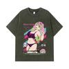 275 GSM Washed T-shirts 100% Cotton Demon Slayer V52 Mitsuri Waifu Print Unisex Heavy Cotton T Shirt