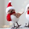 Christmas Ornament Bird Design Wearing Santa Hat Decorative Hanging Pendant Home Garden Festive Holiday Party Decor