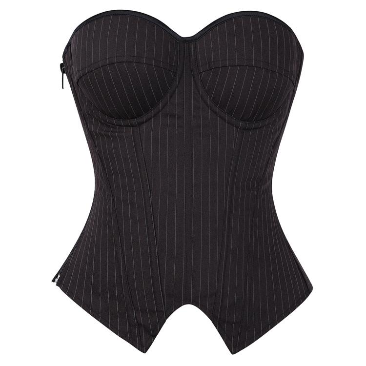 Women's Striped Underwire Support Shapewear - Court Style