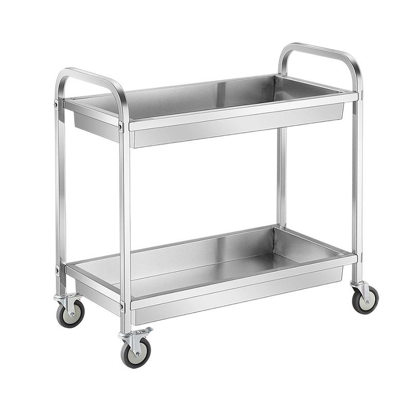 Stainless Steel Restaurant & Hotel Serving Trolley - Mobile Dining, Dessert, Bar, Busboy Cart