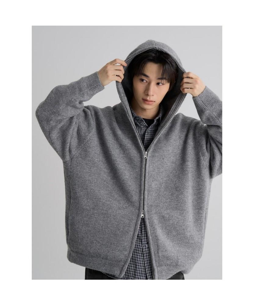 8Seconds Hooded Zip-Up Cardigan Gray