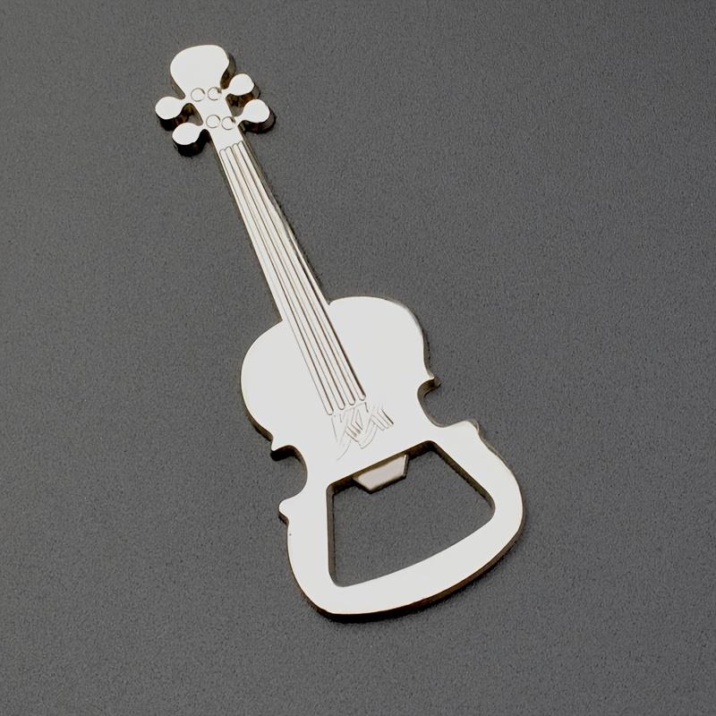 Metal Guitar-Shaped 1pc Bottle Opener Keychain - Perfect for Kitchen & Dining, Ideal Gift for Music Lovers