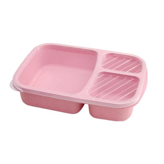 Lunchbox Układany Bento z 3 przegródkami Pojemniki wielokrotnego użytku do przygotowywania posiłków dla dzieci i dorosłych Bez BPA Pokrywka zachowująca świeżość Lekkie przechowywanie