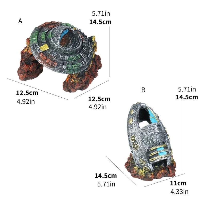 Modern Resins Ornaments For Fish Tanks Unique Underwater Art With Multiple Layered And Nonslip Base