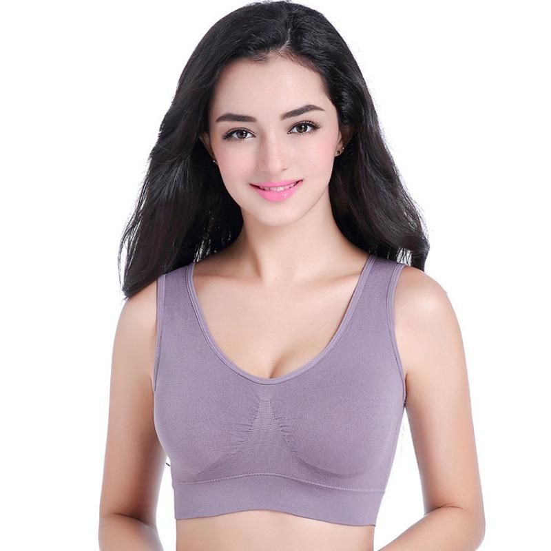 Plus Size Tank Style Push Up Sports Bra For Running Yoga With Removable Pads