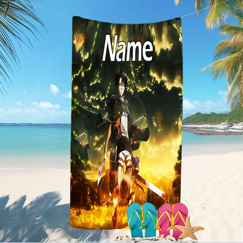 Customizable personalized beach towels Attack on Titan themed designs.Suitable for the beach, yoga, sports;ideal as beach accessories
