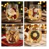 Holiday Beverage Cup, Clear Stemless Christmas Glass with Gold Detail for Table Service and Seasonal Hosting Use
