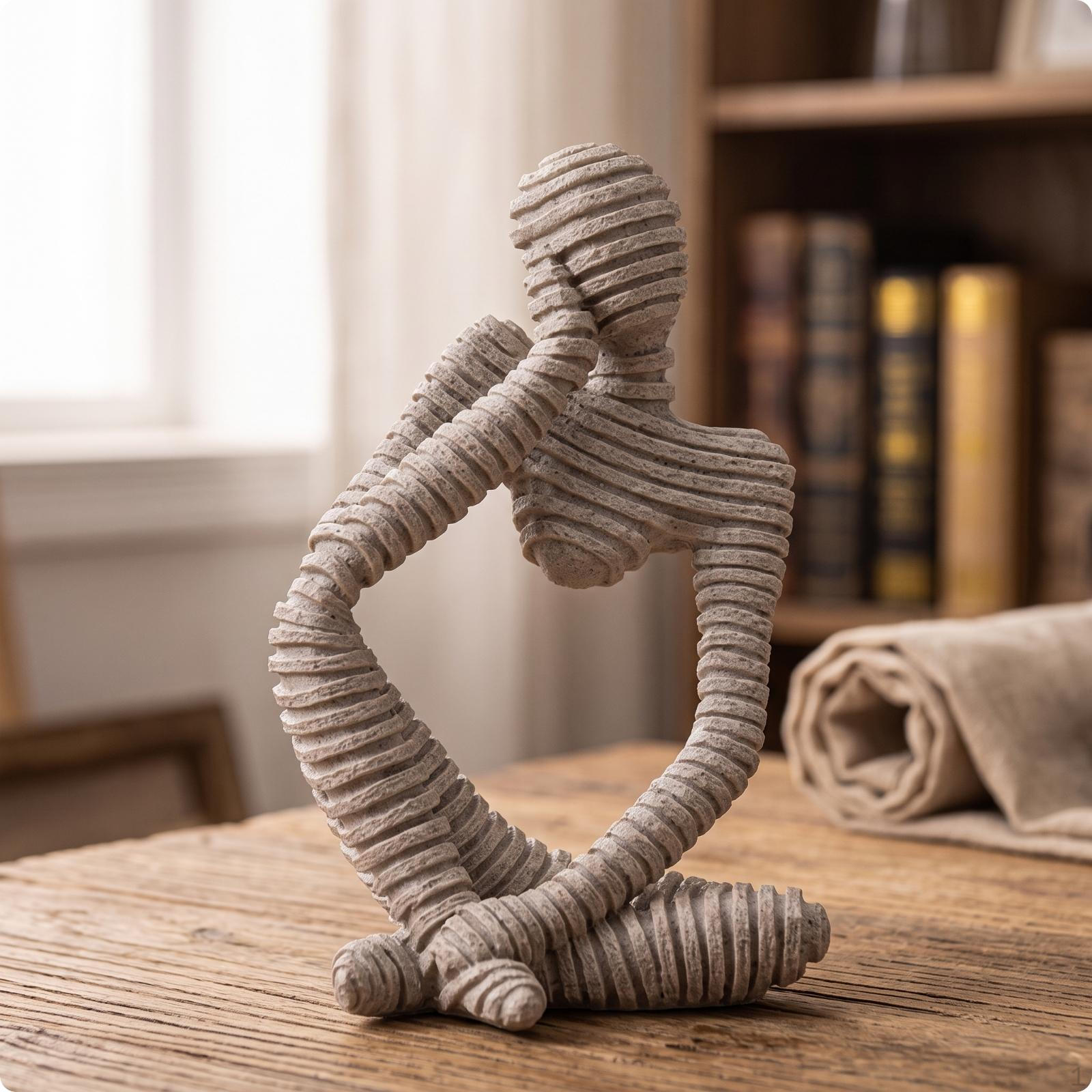 Abstract Human Statue Textured MineralTextured figurineLike Tabletop Decorative Figurine