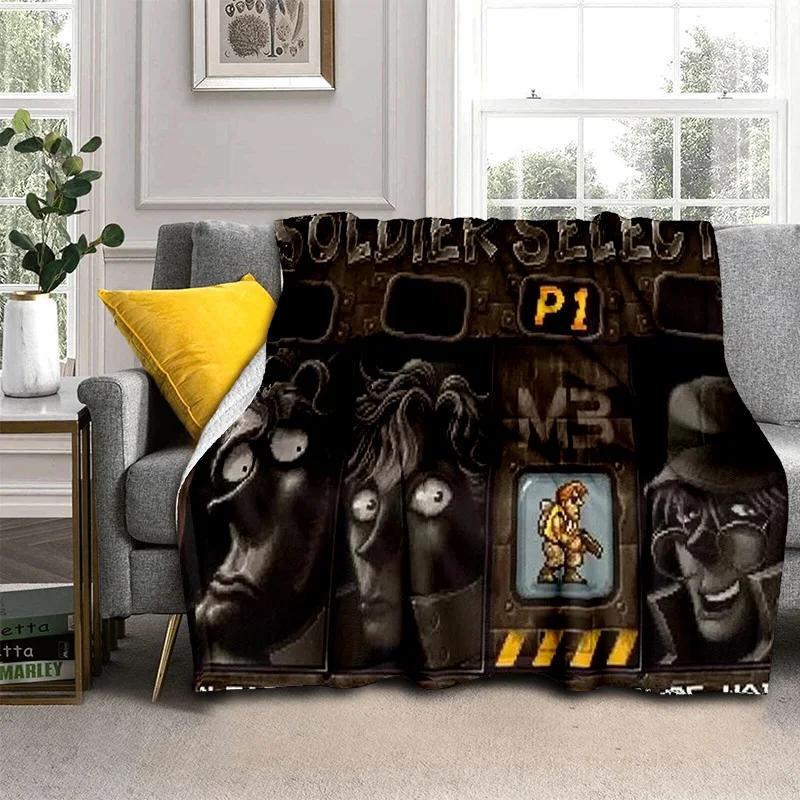 Retro Game Metal Slug Gamer Cartoon Blanket,Soft Throw Blanket for Home Bedroom Bed Sofa Picnic Travel Office Cover Blanket Kids