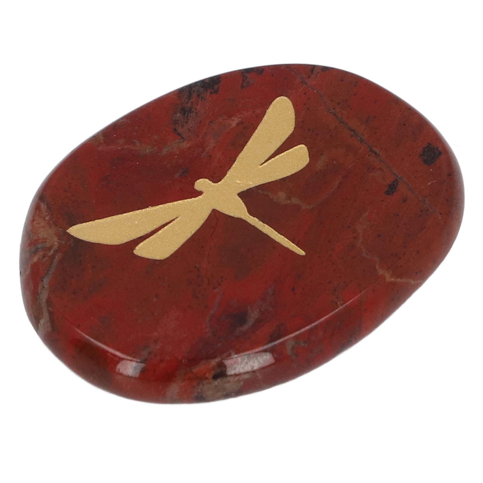 

Камень для беспокойства Золотистый цвет Резная стрекоза Гладкая поверхность Расслабляющий и успокаивающий Балансирующий камень Красный