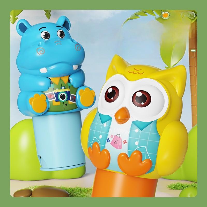 Puzzle Toy Childrens Cartoon Hippopotamus Shape Signet Waterproof Stamp Sticker