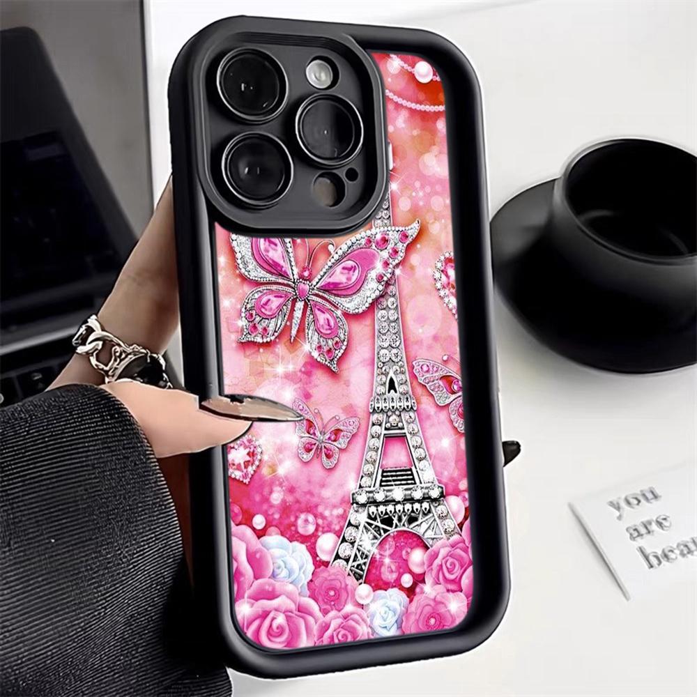 Angel Eye Soft TPU Phone Case for Samsung A05 A04 A10 A30 A13 A23 A53 A14 A24 A34 A54 A15 A25 A35 A55 S20 S23 FE S24 Ultra Ae62 Butterfly Eiffel Tower