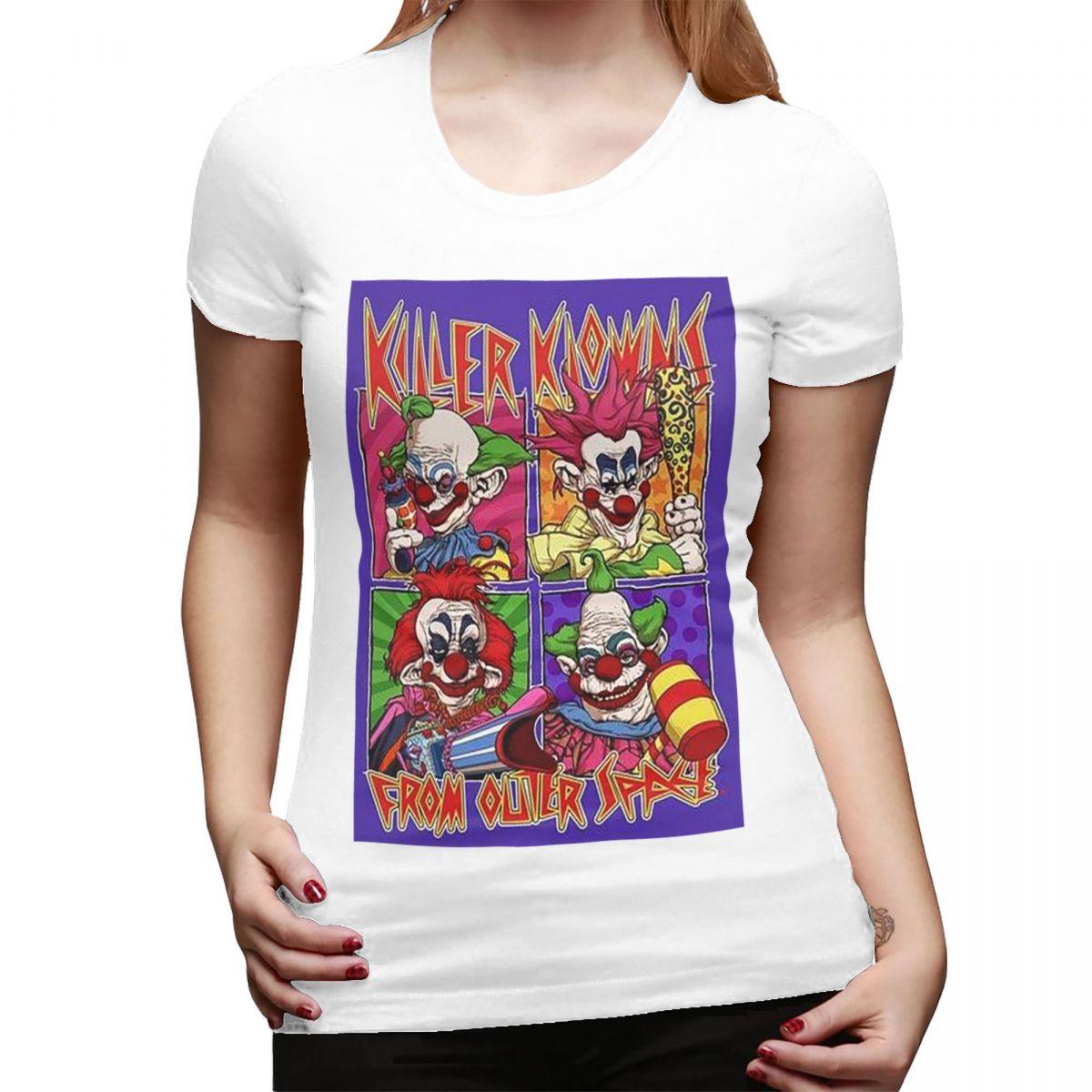 

Killer Klowns From Outer Space TShirt for WOMEN Crew Neck Streetwear T Shirts WOMENs Short Sleeve Summer Clothes Tops S