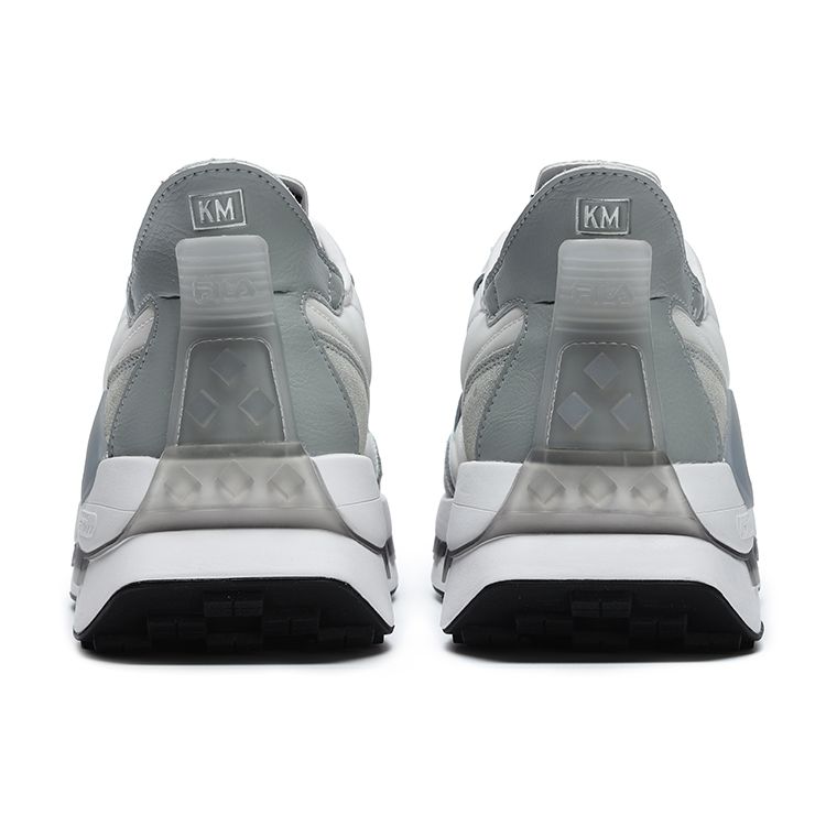 Fila Km Leather Nylon Suede Retro Fashion Durable Low Top Casual Shoes Men Sneakers Rain-Mist-Gray F12M233113FOH