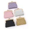 Mini Portable Coin Purse Faux Leather Kiss Lock Change Pouch Multi-purpose Keys
