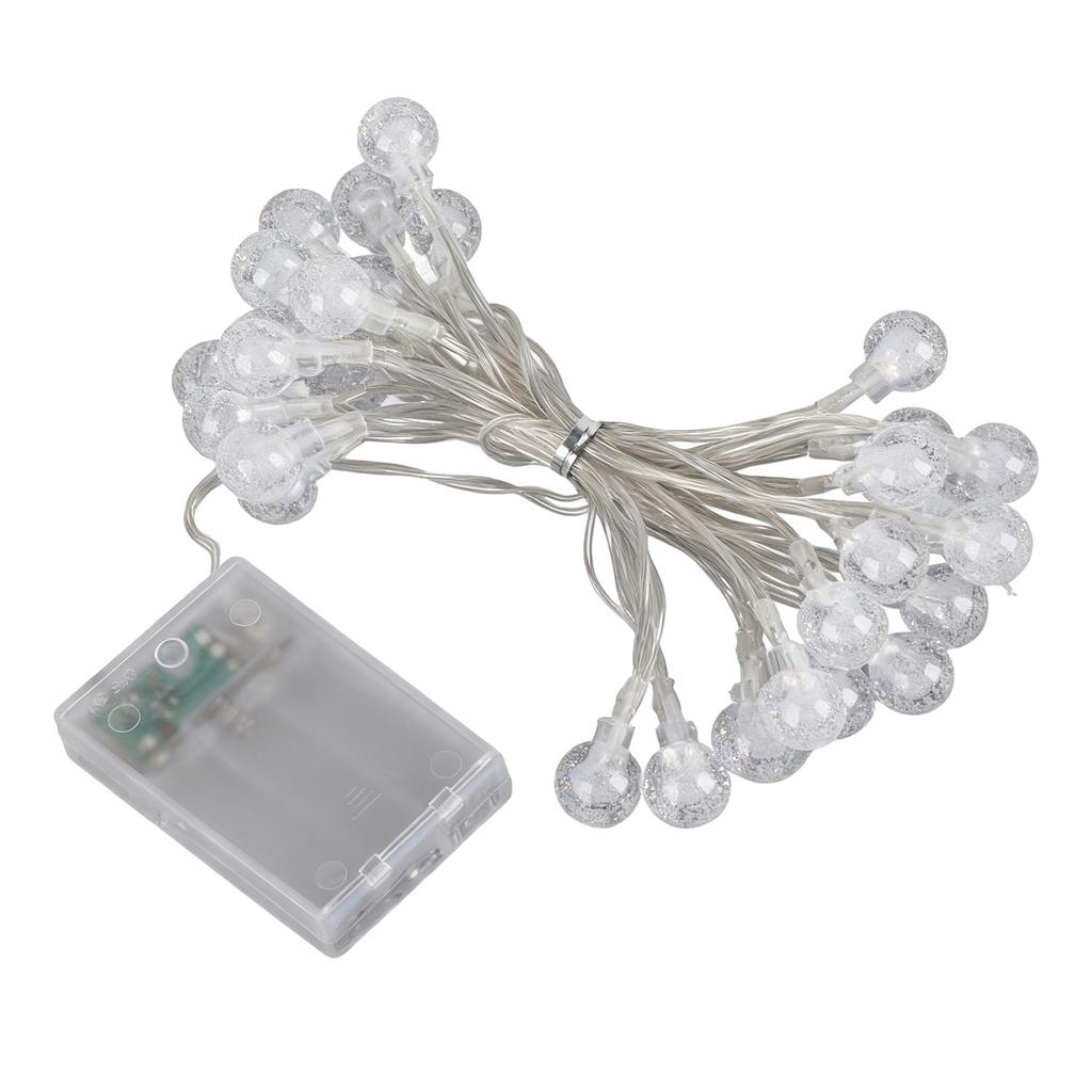 Globe String Lights Battery Powered Type Colored IP66 Waterproof LED Bulb String Lights for Christmas Holiday Decorations